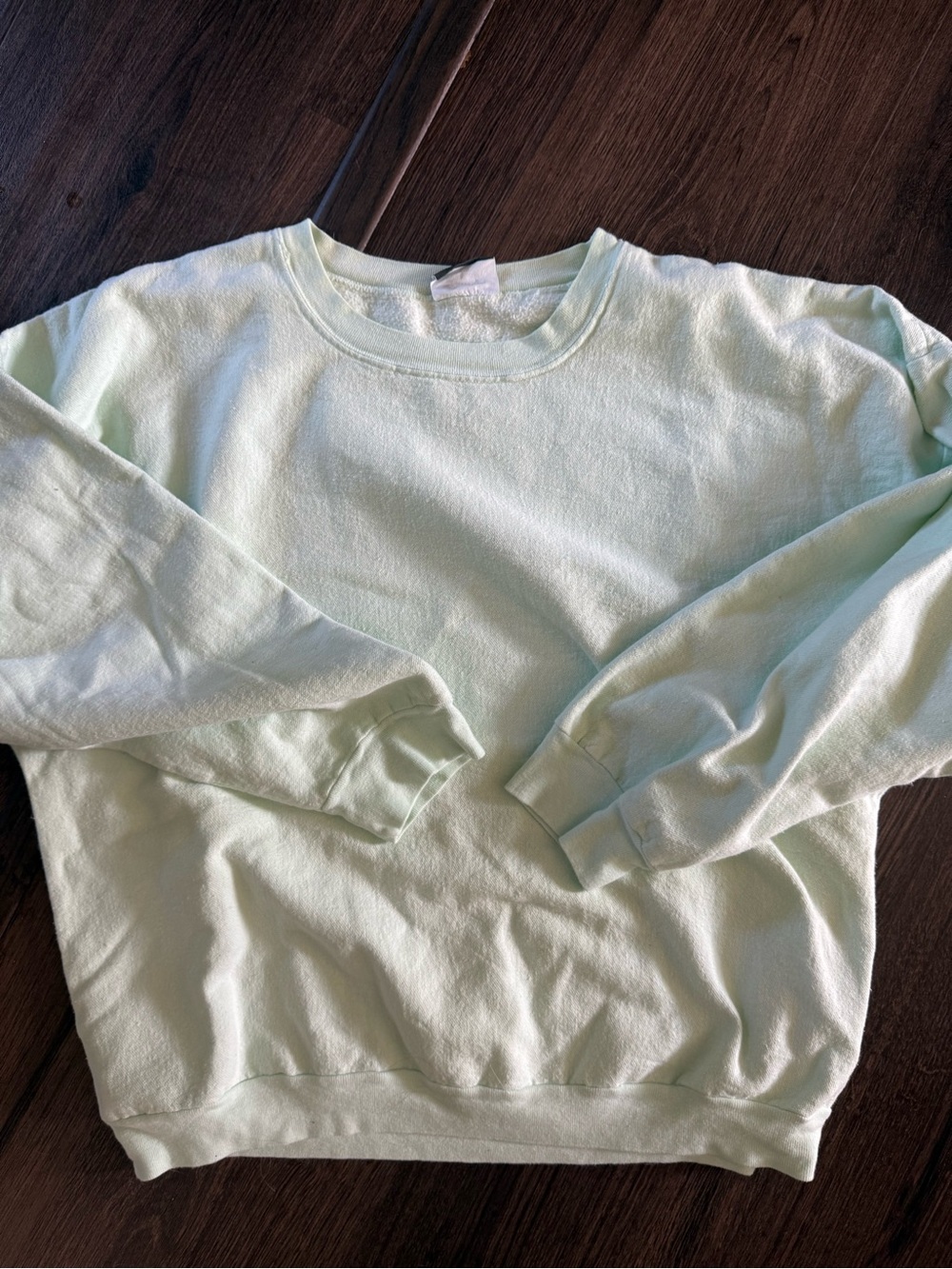 Vintage Seafoam Green Cotton Crewneck Sweatshirt